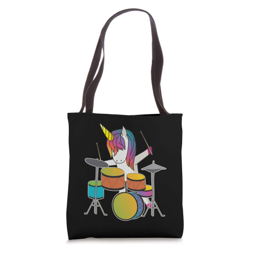 Unicorn Playing Drums Funny Magical Drummer Music Musician Tote Bag Unicorn Playing Drums Funny Magical Drummer Music Musician Tote Bag