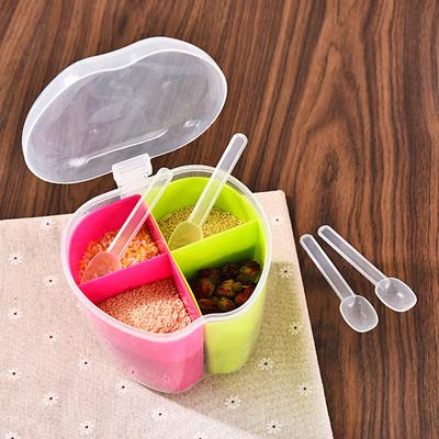 Seasoning Rack Spice Pot, 4 in 1 Seasoning Box - Storage Container Condiment Jars - Cruet with Cover and Spoon