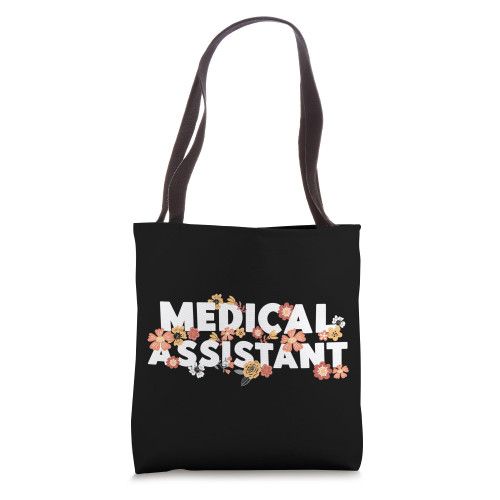 Certified Medical Assistant Floral Flower CMA Tote Bag