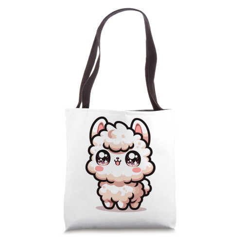 Adorable Cute Japanese Kawaii Chibi Llama Tote Bag