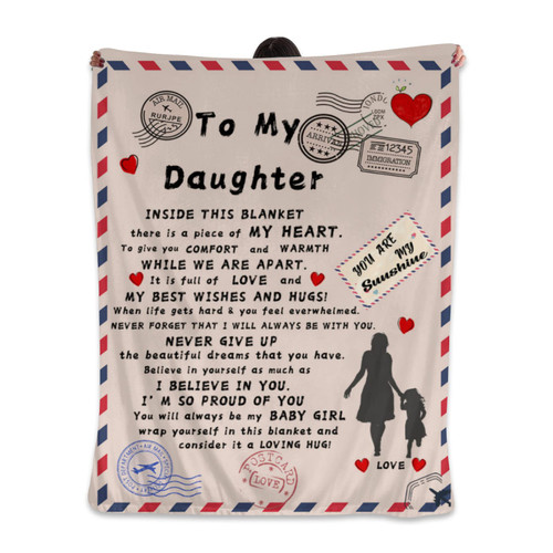 to My Daughter Blanket from Dad,Gifts for Daughters from Mothers, Gifts for Grown Daughter, Super Soft Cozy Flannel Throw Blanket for Bed Sofa (60"X50")
