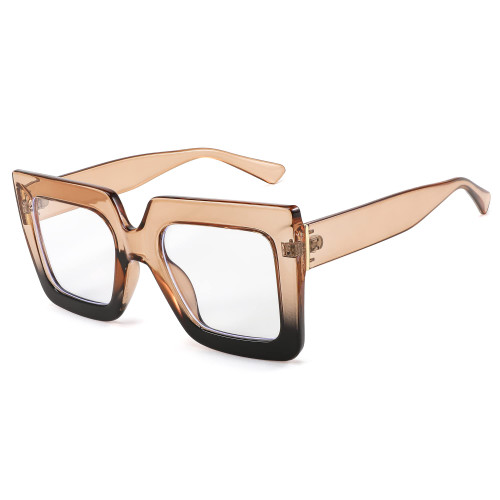 FEISEDY Fashion Oversized Square Glasses Frame Blue Light Blocking Eyewear for Women B2381