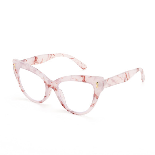 FEISEDY Women Oversized Cat Eye Reading Glasses Vintage Blue Light Blocking Reader Anti Eyestrain B2991 Pink 2.5x