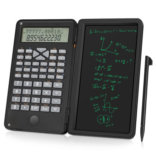 LINGSFIRE Scientific Calculator with Erasable Writing Board, 10-digit LCD Display Foldable Desk Calculator Physics Graphing Calculator for Student Teacher Financial Office Business High School College LINGSFIRE Scientific Calculator with Erasable Writing Board, 10-digit LCD Display Foldable Desk Calculator Physics Graphing Calculator for Student Teacher Financial Office Business High School College