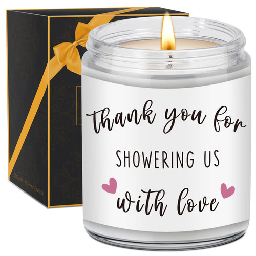 GSPY Candles - Shower Hostess Gifts, Baby Shower Thank You Gifts, Bridal Shower Hostess Gift - Thank You for Showering us with Love - Host and Hostess Gifts, Thank You Gifts for Wedding Shower