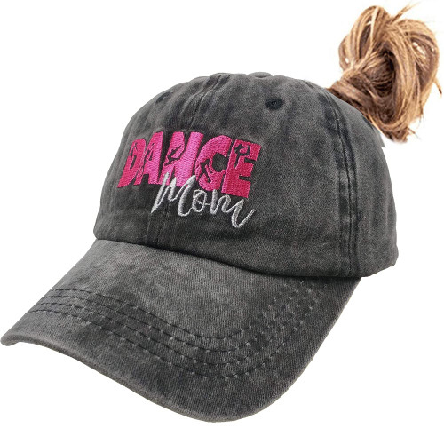 Women's Embroidered Baseball Cap Dance Mom Vintage Distressed Trucker Dad Hat