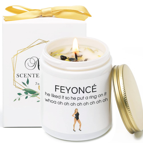 Feyonce Candle, Engagement Gifts for Couples, Feyonce Newly Engaged Gift for Bride, He Put A Ring On it Candle, Vanilla&Lavender Scented Candles with Crystal Feyonce Candle, Engagement Gifts for Couples, Feyonce Newly Engaged Gift for Bride, He Put A Ring On it Candle, Vanilla&Lavender Scented Candles with Crystal