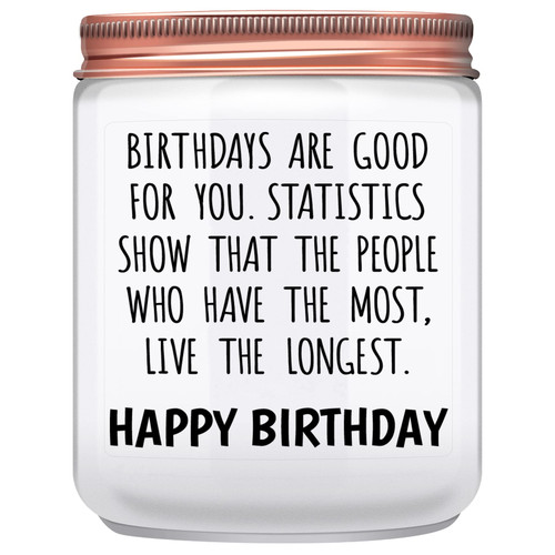 Happy Birthday Gifts Candle- Funny Birthday Gift for Women or Men- Cool Unique 30th 40th 50th 60th Bday Present for Best Friend, Her, Sister, Wife, Mom - Lemongrass Sage Scent Happy Birthday Gifts Candle- Funny Birthday Gift for Women or Men- Cool Unique 30th 40th 50th 60th Bday Present for Best Friend, Her, Sister, Wife, Mom - Lemongrass Sage Scent