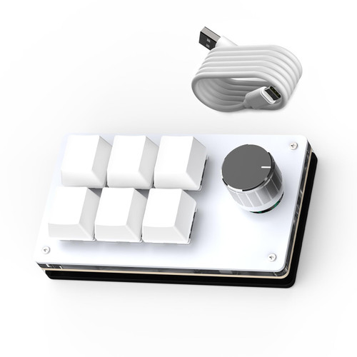 SIKAI CASE 6 Key Macro Programmable Keyboard,Macro Mechanical Gaming Macro Keypad,Custom Knob KeyPad, Hotswap Red Switch Gaming Keyboard,USB C Wired 6 Key Keyboard with Software