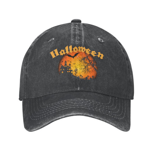 Funny Halloween Baseball Cap for Men Women, Adjustable Pumpkin Baseball Hat Golf Dad Hat for Halloween Party