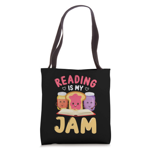 Reading Is My Jam Funny I Love to Read Books Gift Tote Bag