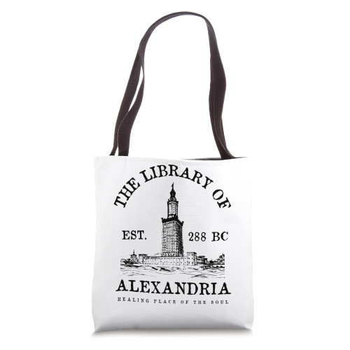 The Library of Alexandria Egypt , Ancient Egyptian Library Tote Bag