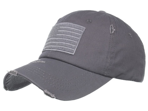 Anna-Kaci Unisex American Flag Hat | Distressed Trucker USA Flag Patch Baseball Cap, Light Grey, OneSize