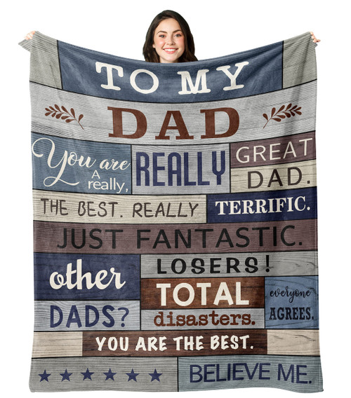 Basiole Gifts for Dad Blanket, Dad Gifts from Daughter/Son, Dad Birthday Gift, Fathers Gifts for Dad Who Wants Nothing, Best Dad Ever Gifts, New Dad Gifts, to My Daddy Blankets 50"X60" Basiole Gifts for Dad Blanket, Dad Gifts from Daughter/Son, Dad Birthday Gift, Fathers Gifts for Dad Who Wants Nothing, Best Dad Ever Gifts, New Dad Gifts, to My Daddy Blankets 50"X60"