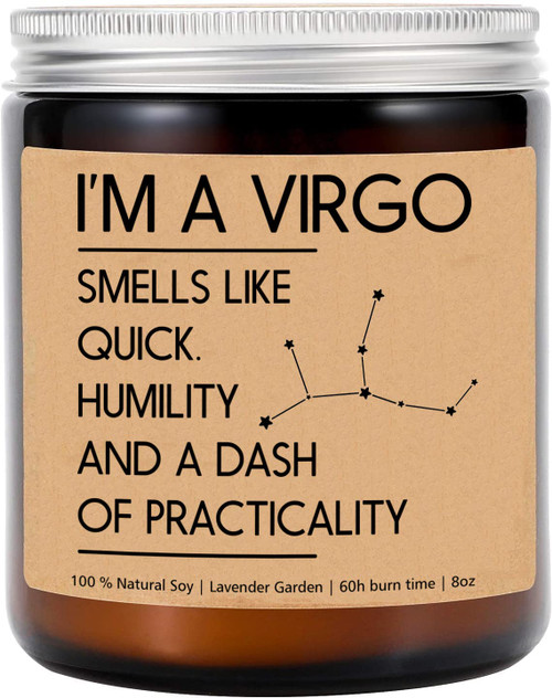 Virgo Zodiac Candle - Virgo Gift for Women - Astrology Gifts for Women - Birthday Gift for Women - Funny Gift for Virgo Horoscope Candle - Zodiac Candle - Soy Candle - Lavender Scented Candles