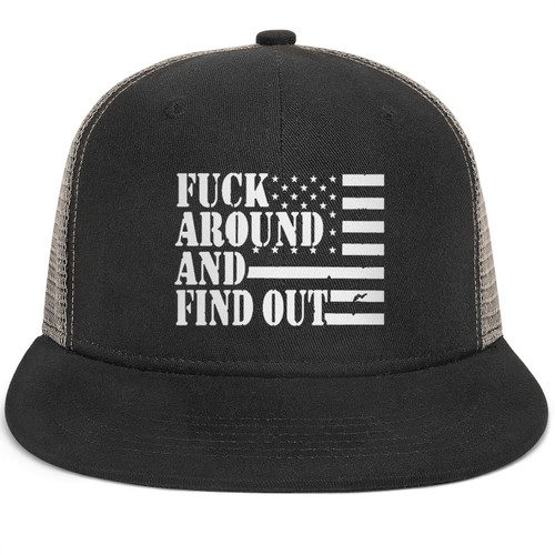 Supload Fuck Around and Find Out Hat Fuck Around and Find Out Cap Charcoal-Grey Mesh Baseball Cap Trucker Hat Funny