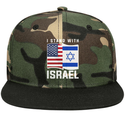 Israel Flag Hat I Stand with Israel Hats I Support Israel Baseball Cap Golf USA American Flag Hats Green-Camouflage