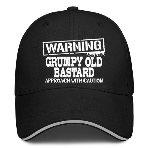 Supload Warning Grumpys Old Bastards Approachs with Caution Hat Warning Grumpys Old Bastards Approachs with Caution Cap Black Mesh Baseball Cap Trucker Hat Adjustable Caps