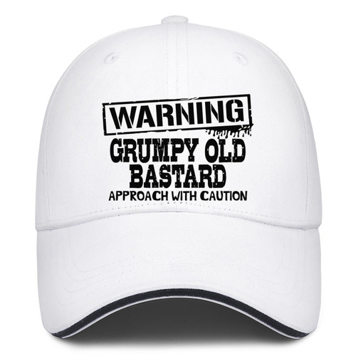Supload Warning Grumpys Old Bastards Approachs with Caution Hat Warning Grumpys Old Bastards Approachs with Caution Cap White Mesh Baseball Cap Trucker Hat Adjustable Caps