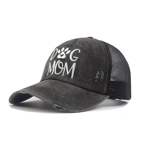 LOKIDVE Women's Dog Mom Ponytail Hat Embroidered Distressed Cotton Denim Baseball Trucker Cap Multicolor LOKIDVE Women's Dog Mom Ponytail Hat Embroidered Distressed Cotton Denim Baseball Trucker Cap Multicolor