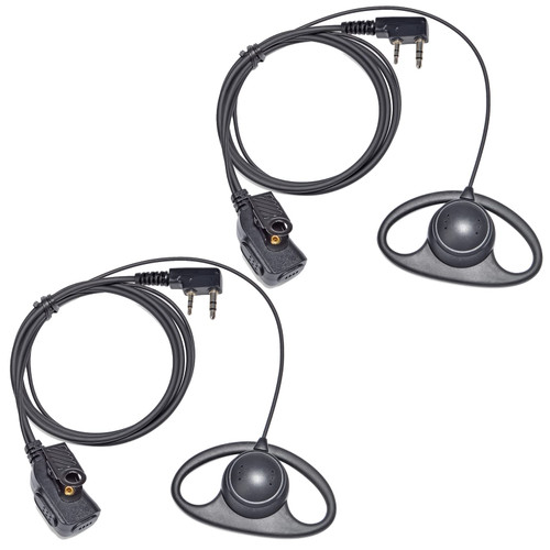 Walkie Talkie Earpiece for Baofeng UV-5R BF-F8HP UV-82 AR-152 BF-888S UV-82HP Retevis RT22 RT21 H-777 RT68, Two Way Radio Headset Earpieces with Mic and D Shape Earhook for Kenwood Radios, Pack of 2