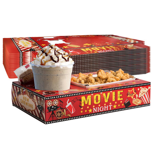 20 Pcs Movie Night Paper Snack Trays Movie Night Party Favors Cinema Theme Party Birthday Party Supplies Vintage Movie Night Family Movie Popcorn&Drink&Candy Box 20 Pcs Movie Night Paper Snack Trays Movie Night Party Favors Cinema Theme Party Birthday Party Supplies Vintage Movie Night Family Movie Popcorn&Drink&Candy Box