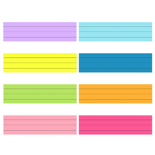 8 Colors Sentence Strips Sticky Notes Sentence Strips Lined Papers 280 Sheets for Handwriting Practice Learning Tool Sticky Notes Pads with Lines Sticky Notes Pad Book Sticky Notes Pad Cute