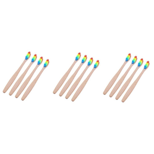 SOLUSTRE 12 Pcs Soft Bristle Toothbrush Adult Toothbrush Adults Toothbrush Degradable Toothbrushes Bamboo Nylon Brush Travel