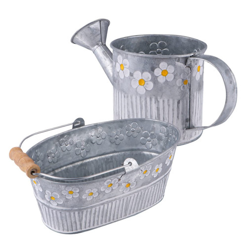 Yardenfun 1 Set Tin Flower Bucket Flower Pot Planting Rustic Flower Vase Pots for Outdoor Plants Planters Country Plant Pot Metal Tin Buckets Flower Tin Bucket Iron Flower Arrangement Rural