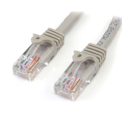 StarTech.com Cat5e Ethernet Cable - 25 ft - Gray- Patch Cable - Snagless Cat5e Cable - Long Network Cable - Ethernet Cord - Cat 5e Cable - 25ft (45PATCH25GR)
