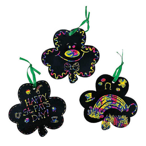 Magic Color Scratch Shamrocks (24Pc) - Crafts for Kids and Fun Home Activities