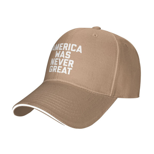 America was Never Great Vintage Trucker Hat Baseball Caps Adjustable Dad Sun Hat for Men and Women Natural