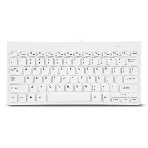 ASHATA Portable Ultra Thin USB Wired Keyboard Optical Mouse Mice Set Combo for PC Laptop for HomeOffice (White)