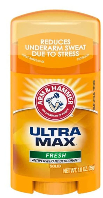 Arm & Hammer Ultra Max Invisible Solid Antiperspirant Deodorant, Fresh, 1 Ounce Travel Size (Pack of 10)