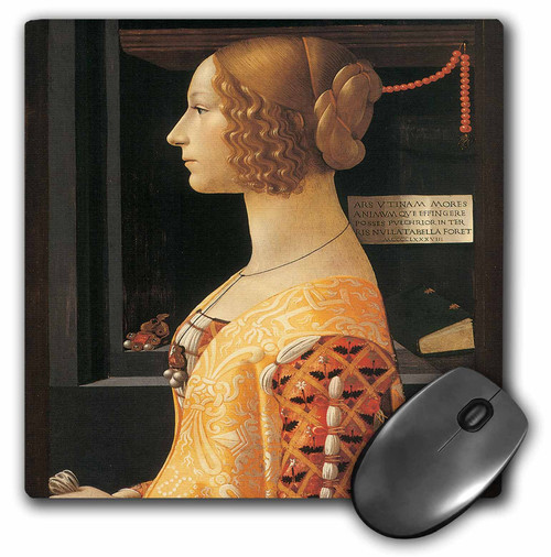 3dRose 8 x 8 x 0.25 Inches Mouse Pad, Giovanna Degli Albizzi Tornabuoni by Domenico Ghirlandaio (mp_127060_1)