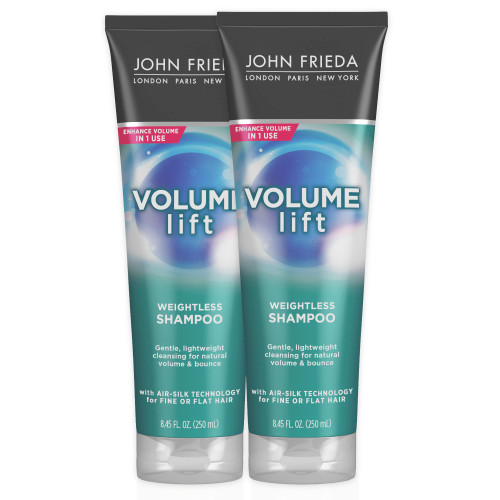 John Frieda Volume Lift Shampoo for Natural Fullness, Safe for Colour-Treated Hair, Volumizing Shampoo for Fine or Flat Hair, 8.45 oz (Pack of 2)