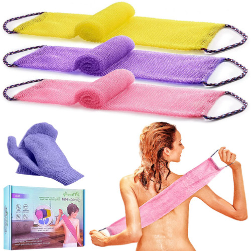 ATTEASAY Bath Loofah Sponge Exfoliating Body Sponge Scrubber, Exfoliating Loofah Back Scrubber for Shower (3 Pack), Deep Clean Back & Invigorate Your Skin for Men and Women ATTEASAY Bath Loofah Sponge Exfoliating Body Sponge Scrubber, Exfoliating Loofah Back Scrubber for Shower (3 Pack), Deep Clean Back & Invigorate Your Skin for Men and Women