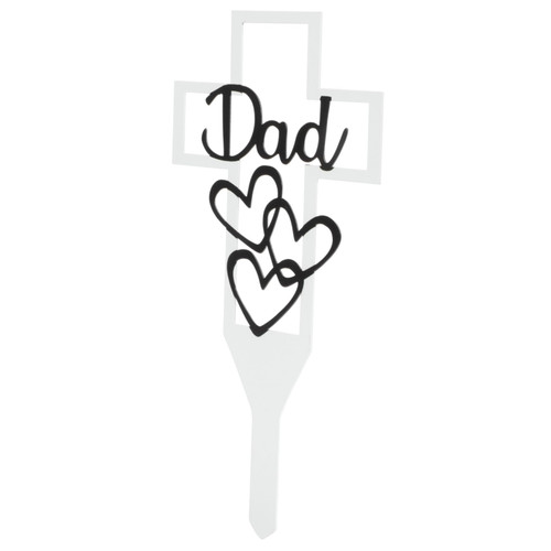 SEWOART Grave Markers for Cemetery for Humans Courtyard Memorial Stake Cemetery Decorations for Grave Holy Cross Grave Marker Stake Cross Garden Stake Dad Iron Commemorate Blush White