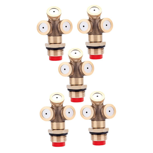 Happyyami 5Pcs Nozzle Nozzle Spray tool misting sprinkler misting system nozzles water fogging nozzles greenhouse misting nozzles water hose nozzle Atomizing Nozzle fine mist brass