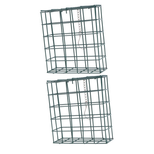 Sosoport 2pcs Suet Feeder Metal Bird Feeder Cage Suet Holder Suet Wild Bird Feeders Bird Cage Feeder Suet for Birds Suet Feeder Cage Bird Feeder Hanging Iron Birds Feeder Tool Square