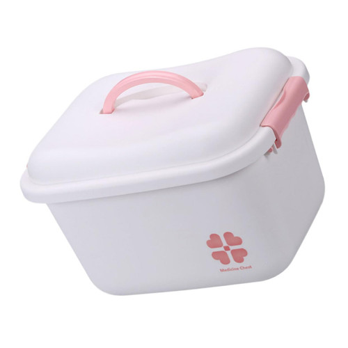 Anneome 1pc Plastic Medicine Box Medicine Storage Container Emergency Storage Medicine Storage Cabinet Household Medicine Case Medicine Storage Bin Pp First Aid White Medicine Cabinet
