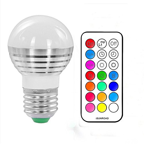 Vigotech 5W E27 Timing, Memory function RGBW Led Bulbs, 12 Color Changing with IR Remote Control, for Home Decoration/Bar/Party/KTV Mood Ambiance Lighting (5W 1Pcs)