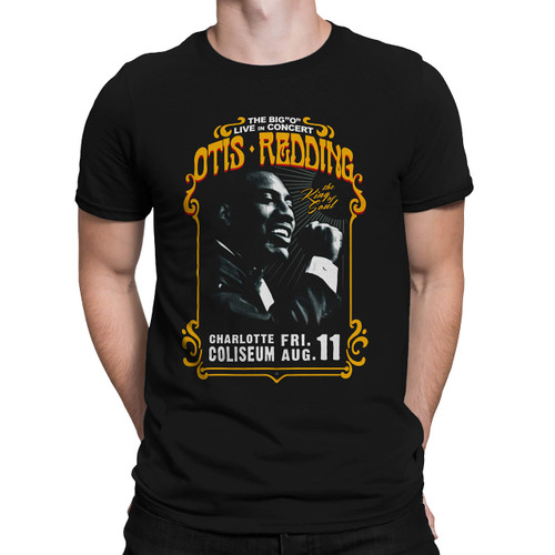 Liquid Blue unisex adult Otis Redding in Concert Charlotte Coliseum Short Sleeve Tee T Shirt, Black, XX-Large US