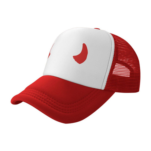 Red-Devil-Horns Sun Mesh Hats Sport Fashion Baseball Cap Breathable Trucker Hat for Men Women Red