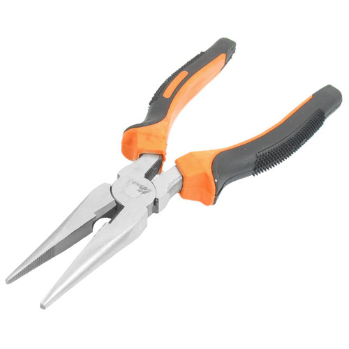 Aexit Plastic Coated Pliers Handle Nose Pliers Wire Cutter Orange Black -Nose Pliers 8" Length