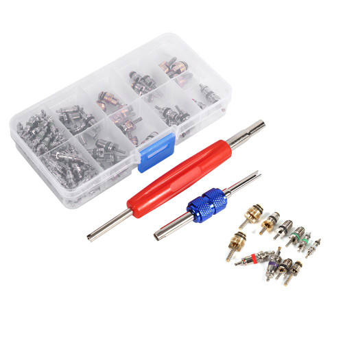 Yosoo Air Conditioning Valve Core A/C R134a/R12 Refrigeration Tire Valve Stem Cores Remover Tool-Assortment Kit, 102pcs