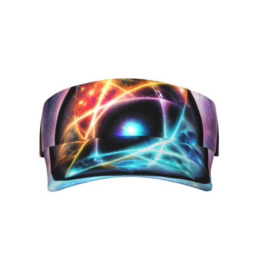 Wonderful Universe Pattern Sunscreen Visor Hats for Women & Men, Sport Empty Top Baseball Sun Cap, Tennis Visor Black