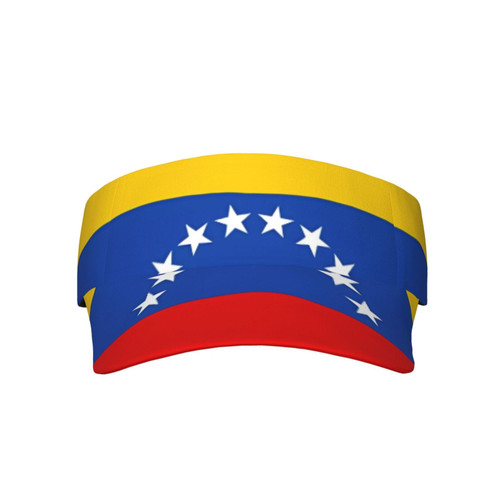 Flag of Venezuela Pattern Sunscreen Visor Hats for Women & Men, Sport Empty Top Baseball Sun Cap, Tennis Visor Black