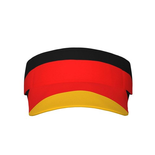 Germany Flag Pattern Sunscreen Visor Hats for Women & Men, Sport Empty Top Baseball Sun Cap, Tennis Visor Black