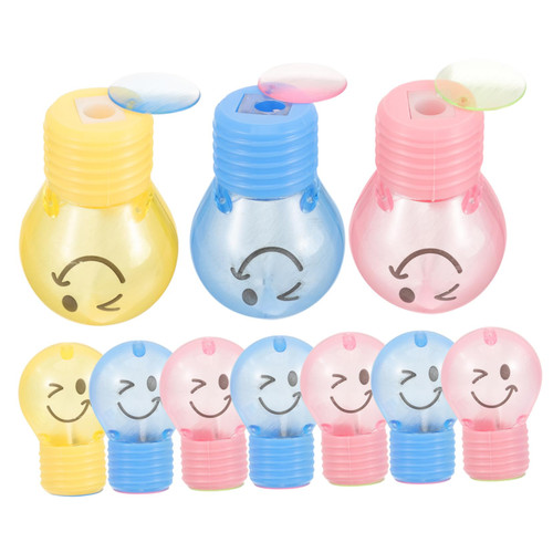STOBOK 20 Pcs Pencil Sharpener Mini Sharpener Cartoon Light Bulb